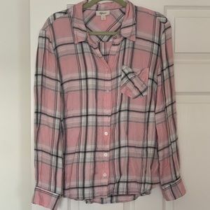 Style & Co Plaid Button Down Shirt Size Large
